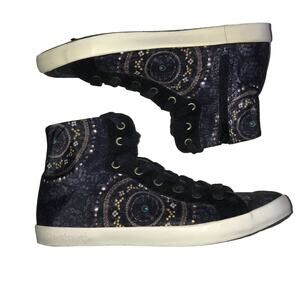 Desigual high top wearable art sneakers lace up geometric print EU 37 Us 6.5